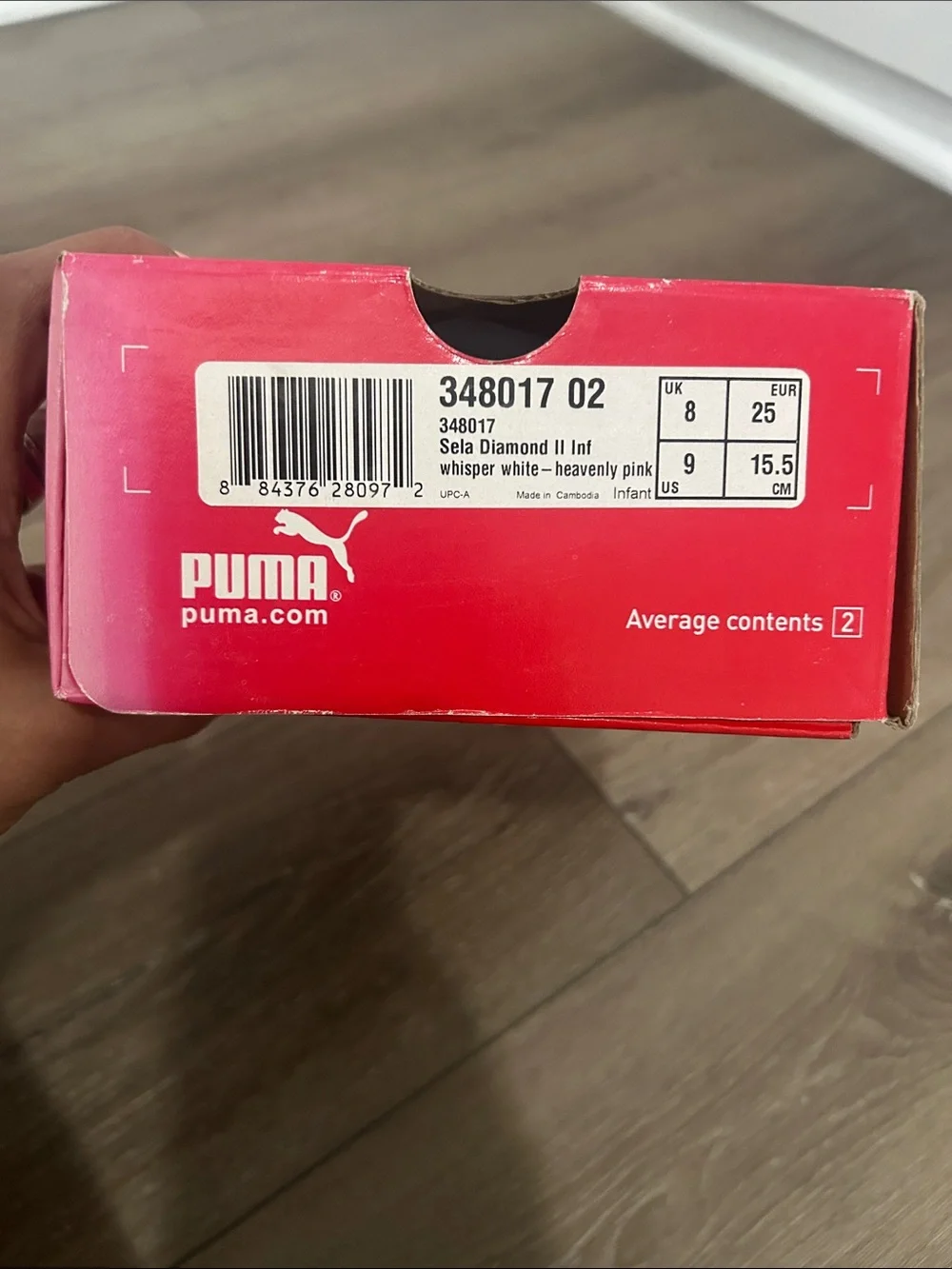 PUMA Sela Diamond Li Todler sneakers Size 9 15.5 CM